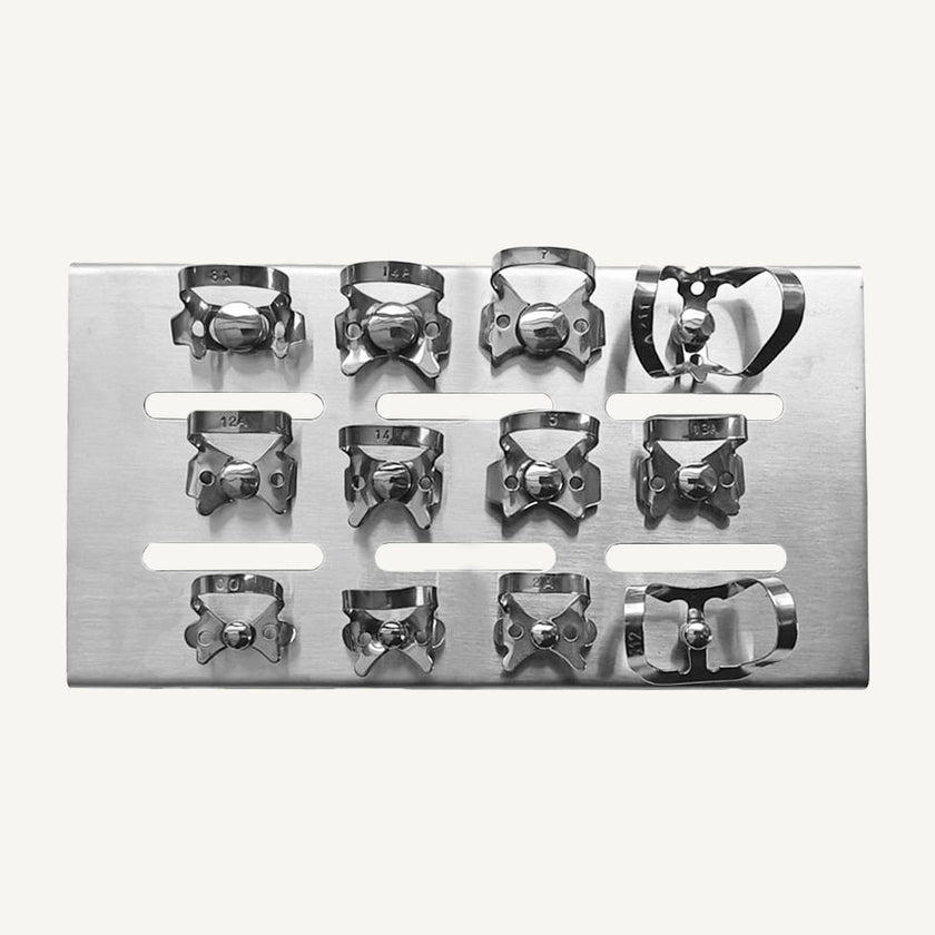 Rubber Dam Clamp Organizing Board With Clamps
