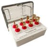 Set of 8 Trephine Burs with Gold Titanium Nitride Coating